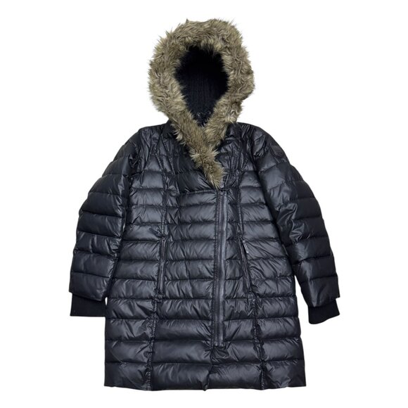 RUDSAK ATELIER NOIR Faux Fur DOWN FILL Luxury Winter Puffer Parka Coat Womens XL - Picture 1 of 10